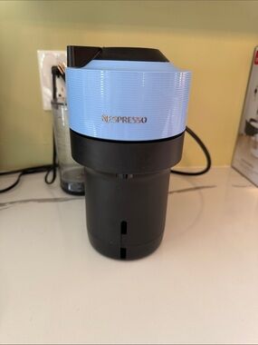 Nespresso Single-Serve Capsule Machine - Sky Blue & Black